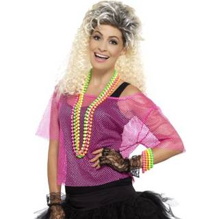 80er Jahre Netz Shirt pink S/M