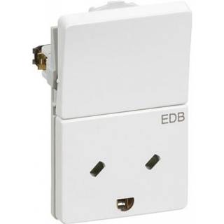 LK FUGA stikkontakt med 1-pol afbryder EDB 2-pol med jord 1½ modul, hvid