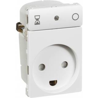 LK FUGA Timer stikkontakt 2-pol med jord 10A 1½ modul, hvid
