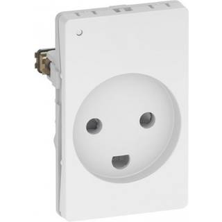 LK FUGA stikkontakt med LED-lampe 230 V 2-pol med jord 1½ modul, hvid