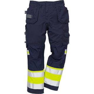 Fristads 109417 Flamestat Hi Vis håndværker bukser kl.1 2074 / Håndværkerbukser / Arbejdsbukser Hi-Vis gul/Marine D108