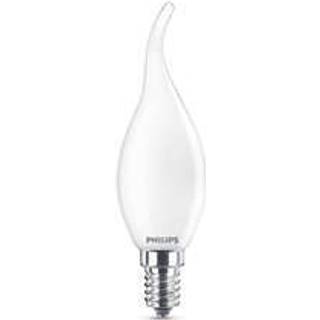 Philips LED Glas kerte med bøjet top, 25W, stor sokkel, varm hvid, mat ikke dæmpbar, 1 pak