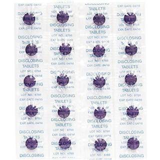 Plaqsearch afsl?ring af tabletter s?t p? 40 to tone tygger viser plak p? t?nder