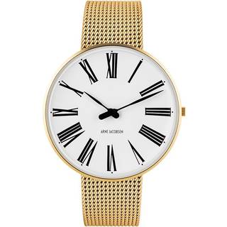 Arne Jacobsen armbåndsur ROMAN GULDBØRSTET 40 MM - M/LÆNKE
