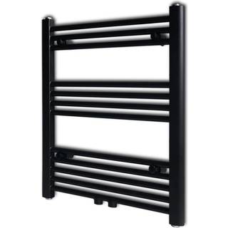 Håndklæderadiator Centralvarme Sort - Lige / 600 x 764 mm