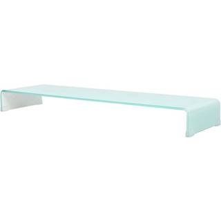 TV-stander/monitorstand sort glas 120x30x13 cm