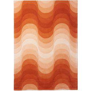 Verpan - Wave Rug 170x240, Orange, 100% New Zealand Wool, Hand tufted - Mønstrede tæpper - Verner Panton - Orange