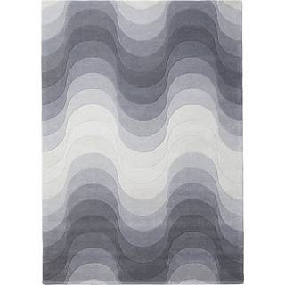 Verpan - Wave Rug 170x240, Grey, 100% New Zealand Wool, Hand tufted - Mønstrede tæpper - Verner Panton - Grå