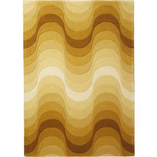 Verpan - Wave Rug 170x240, Yellow, 100% New Zealand Wool, Hand tufted - Mønstrede tæpper - Verner Panton - Gul