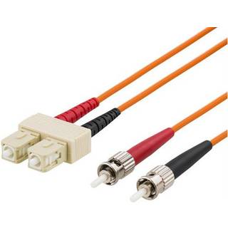 DELTACO fiberkabel, <b>ST - SC</b>, 62,5/125, OM2, duplex, multimode,