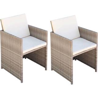 Havestole Med Hynder Polyrattan - Beige