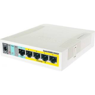 Mikrotik CSS106-1G-4P-1S netværksswitch Gigabit Ethernet (10/100/1000) Strøm over Ethernet (PoE) Hvid