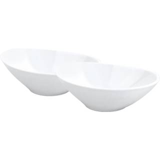 Skål oval 16 x 10 cm 24 cl 2 stk. Hvid