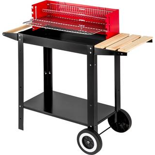 Grill med hjul - sort/rød