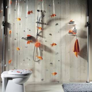 Spirella forhæng goldfish orange vinyl 180x200cm
