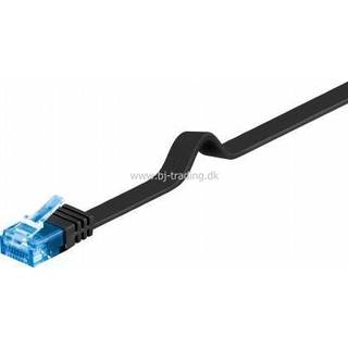 Pro LAN CAT 6A U/UTP flat - Sort - 10 meter