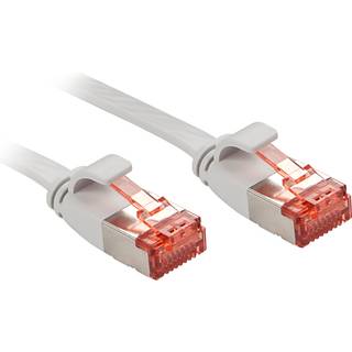 LINDY Cat.6 U/FTP Flat Patch Cable, white, 10m