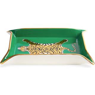 Porcelæn dekorationsbakke tiger med guld