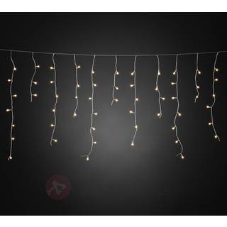 LED lysgardin isregn varm hvid transp. 10m