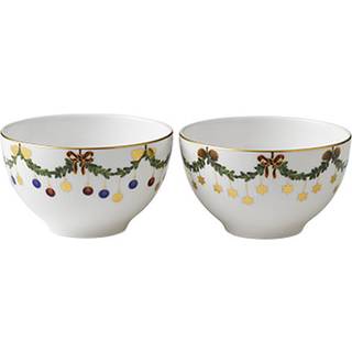 Royal Copenhagen Stjerne Riflet Jul skål 2 stk. 30 cl