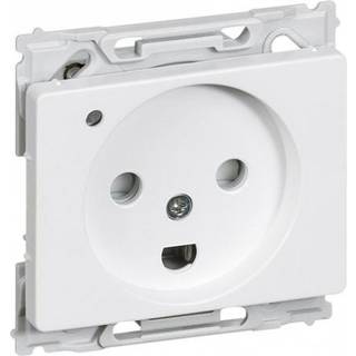 LK OPUS 66 stikkontakt med lampe 250V 2-pol med jord 1 modul, hvid