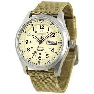 Seiko 5 Sports Automatic Military Cream Dial Canvas Men's Watch SNZG07K1