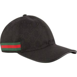 Gucci - Webbing-Trimmed Monogrammed Canvas Baseball Cap - Men - Black - S