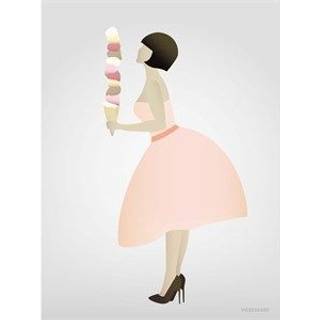 Tilbud: Spar 75% - Ice Cream Lady - Plakat 30x40 cm fra ViSSEVASSE