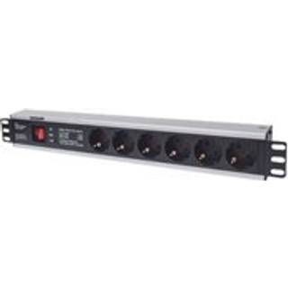 19" 1.5U Rackmount 6-Way Power Strip - With Switch, and Surge Protection, 3 m Power Cord