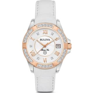 Bulova Marine Star 98R233 White Leather Strap Watch - W83198