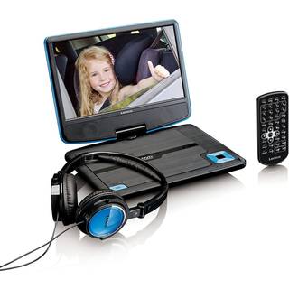 Lenco - Bærbar 9" dvd-afspiller med USB-hovedtelefoner og monteringsbeslag Blå / Sort - DVP-910BU
