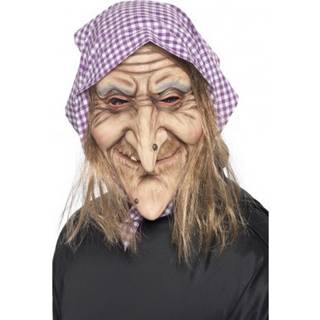Alte Hexen Maske mit Kopftuch