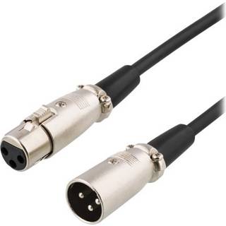 DELTACO XLR-lydkabel, 3-pin han - 3-pin hun, 20m, sort