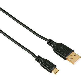 Hama Micro USB cable, twist-proof, gold-plated 0.75 m black