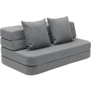 By KlipKlap - KK 3 Fold sofa 120 cm - Brun med sand knapper