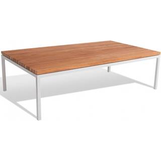 Skargaarden - Bönan Lounge Table Small, Teak Table Top, Light Grey Aluminium Frame - Udendørs sofaborde - Studio Norrlandet - Træ farvet - Metal/Tekstilmateriale/Syntetisk