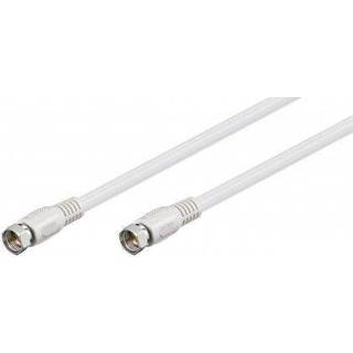 High Grade Antenne F-Kabel - Hun/Hun - dobbelt skærmning - Hvid - 0.3 m