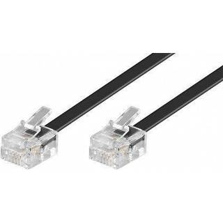 Modular telefon kabel | Sort (6P4C / RJ11) | 3 meter | PRIS-MATCH