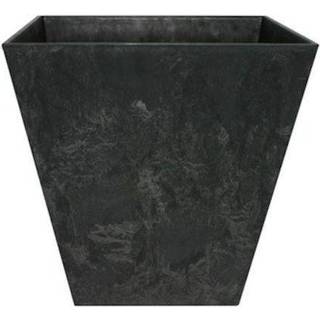 Artstone Ella Firkantet krukke - Sort - H34 cm