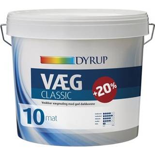 Dyrup vægmaling Classic 0,75 liter - hvid (På lager i varehus)