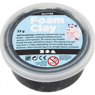 Foam Clay® med Sort Glitter - 35g
