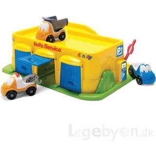 Gul Funcars Bilgarage med 2 biler fra Dantoy.