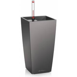 Lechuza Maxi Cubi indendørs krukke til blomster med selvvandingssystem 26 Charcoal metallic