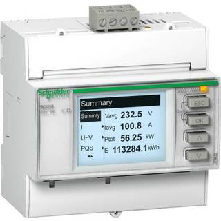 Schneider Electric iEM3155 kWh-måler MID direkte måling, multi tarif måler med Modbus og LCD display, 3P+N 400V 63A, B
