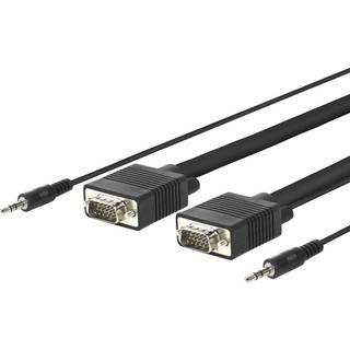 Vivolink VGA med lyd VGA kabel med lyd (MiniJack), sort | 5 meter | PRIS-MATCH