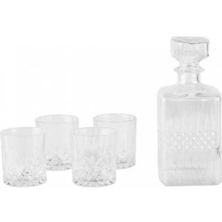 Whiskysæt. 5 dele. Glas. Klar. D 7,5 cm. H 8,5 cm.