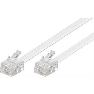DELTACO modular cable, 6P4C (RJ11) to 6P4C (RJ11), 2m, white