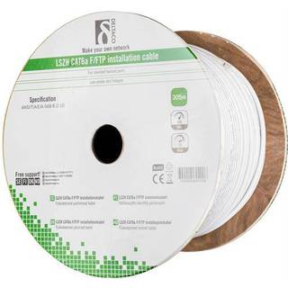 Cat 6a F/FTP LSZH Netværkskabel - CU - Solid - Hvid - 305 meter.