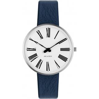 Arne Jacobsen Roman Watch armbåndsur, ø34 mm med blå rem