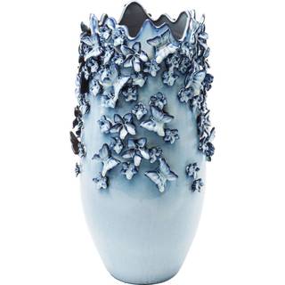 KARE Butterflies-vase, lyseblå, højde 50 cm, stentøj